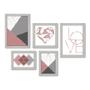 Imagem de Kit Com 5 Quadros Decorativos - Geométrico - Love - Abstrato - Coração - 370kq01b