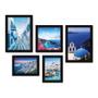 Imagem de Kit Com 5 Quadros Decorativos - Grécia - Mykonos - Santorini - Mar - Viagem - 354kq01p