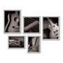 Imagem de Kit Com 5 Quadros Decorativos - Instrumentos Musicais - Música - Escola de Música - Sala - 154kq01b