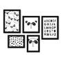 Imagem de Kit Com 5 Quadros Decorativos - Panda Alfabeto Infantil - Baby - 313kq01p