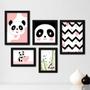 Imagem de Kit Com 5 Quadros Decorativos - Panda - Infantil - Baby - Bebê - 315kq01p