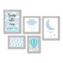 Imagem de Kit Com 5 Quadros Decorativos - Sonhe Alto Meu Pequeno - Infantil - Bebê - Baby - 306kq01b