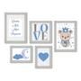 Imagem de Kit Com 5 Quadros Decorativos - Sonhe Alto Pequeno - Ursinho - Love - Infantil - Bebê - 322kq01b