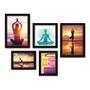 Imagem de Kit Com 5 Quadros Decorativos - Yoga - Relaxamento - Meditação - 178kq01p