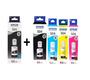 Imagem de Kit com 5 refil epson 504 ( sendo 2 pretos e 3 coloridos "ciano, magenta e amarela")