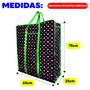 Imagem de Kit com 5 Sacolas Bolsa Nylon Feira 65cm x 75cm Sacoleira Mudança com Zíper