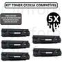 Imagem de Kit Com 5 Toner Compatível Cf283a CF283A 283A 83A Para Impressora  M125 M201 M225 M127FN M127FW