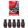 Imagem de Kit Com 5 Unidades De Pendrive Sandisk Cruzer Blade 16gb 2.0