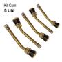 Imagem de Kit com 5 Válvulas para Pneu sem Câmara de Ar 572 Curva 9.5Cm Tipo Universal 31º - Steels