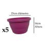 Imagem de Kit com 5 vasos cuia 23cm diâmetro médio na cor rosa