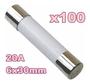 Imagem de Kit com 50 fusiveis cerâmico 20A para microondas 