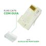 Imagem de Kit Com 50 Peças Plug Rj45 Macho Cat6 C/ Guia Crimpa Fácil