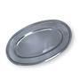 Imagem de Kit Com 6 Bandejas Travessa de Inox Oval Rasa Grande 50cm