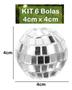 Imagem de Kit Com 6  Bola De Vidro Espelho Refletor Rotativo Festas Aniversario, Efeito de Natal REF4CM