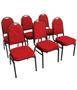 Imagem de Kit com 6 Cadeiras Empilháveis para Auditórios Linha Hotel Vermelho