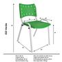 Imagem de Kit Com 6 Cadeiras Iso Para Escola Escritório Comércio Verde Base Branca 