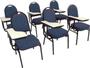 Imagem de Kit com 6 Cadeiras para Auditórios Linha Hotel Azul