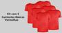 Imagem de Kit com 6 Camisetas Básicas Algodão Vermelha Tamanho M