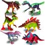 Imagem de Kit com 6 Dinossauros pré-históricosde brinquedo Etitoys infantil Animais