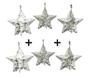 Imagem de Kit com 6 Estrelas de 5 Pontas Enfeite Natalino para Pendurar 5x5 cm