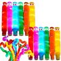 Imagem de kit com 6 Pop Tube Grande de Brinquedo com LED  Tubo Sensorial Luminoso Cores Variadas
