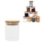 Imagem de Kit com 6 Potes de Vidro Porta Mantimento Hermético com Tampa de Bambu 200ml