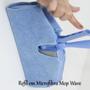 Imagem de Kit Com 6 Refil Para Vassoura Rodo Mop Wave Pano Azul Em Microfibra