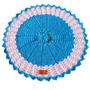 Imagem de Kit com 6 Sousplat em Crochê Artesanal 35cm Branco e Azul Claro