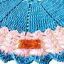 Imagem de Kit com 6 Sousplat em Crochê Artesanal 35cm Branco e Azul Claro