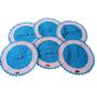 Imagem de Kit com 6 Sousplat em Crochê Artesanal 35cm Branco e Azul Claro