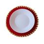 Imagem de Kit com 6 Sousplat em Crochê Artesanal 35cm Vermelho com Dourado