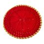Imagem de Kit com 6 Sousplat em Crochê Artesanal 35cm Vermelho com Dourado
