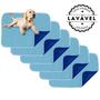 Imagem de Kit com 6 Tapetes Higiênicos 70x50 Azul Laváveis para cães 200 Lavagens - Alta Absorção