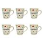 Imagem de Kit Com 6 Xicaras De Porcelana 110ml Com Palavras Motivacionais Para Café Chá Tulipinha