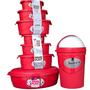 Imagem de Kit com 7 potes + uma lixeira de 3l! make plast