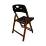 Imagem de Kit com 8 Cadeiras Dobraveis de Madeira Elegance Mel Polipropileno Preto