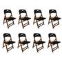Imagem de Kit com 8 Cadeiras Dobraveis de Madeira Elegance Mel Polipropileno Preto