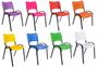 Imagem de Kit Com 8 Cadeiras Iso Para Escola Escritório Comércio Coloridas Base Preta