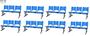 Imagem de Kit com 8 Cadeiras Longarina PLÁSTICA 03 Lugares Cor Azul Mastcmol
