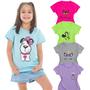 Imagem de kit com 8 camisetas baby look infantil/juvenil meninas