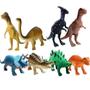 Imagem de Kit com 8 Dinossauro de Brinquedo Miniatura em Borracha Dino WORD