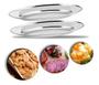 Imagem de Kit Com 8 Travessas Rasas De Inox Oval Grande 33,8cm 