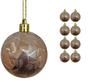Imagem de Kit com 9 Bolas de Natal com Textura Geométrica Dourado 6 cm Ø