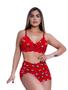 Imagem de kit com até 3 Short Doll Lara Estampado Romantic Com Detalhe em Renda Sem Bojo