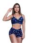 Imagem de kit com até 3 Short Doll Lara Estampado Romantic Com Detalhe em Renda Sem Bojo