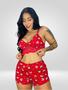 Imagem de Kit com até 5 Short Doll Lara Feminino Estampado em Suede e Renda