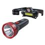 Imagem de Kit com Lanterna de Cabeca Led Bivolt Automatico e Mini Lanterna Recarregavel Portatil Com Carregador
