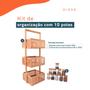 Imagem de Kit com organizador multiuso ripado 3 andares e 10 potes de vidro com tampa de bambu 250ml- Oikos