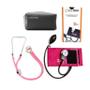 Imagem de kit com Oxímetro esfigmomanômetro esteto duplo e termômetro Pink p.a med