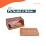 Imagem de Kit com porta pão de bambu 35 cm e tábua migalheira de pão em bambu - Oikos